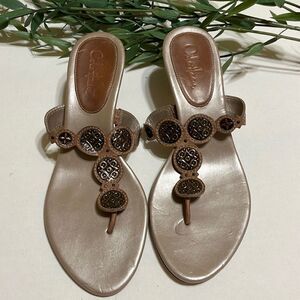 Cole Haan Womens Leather Heel Slip On Thong Sandals Size 8B